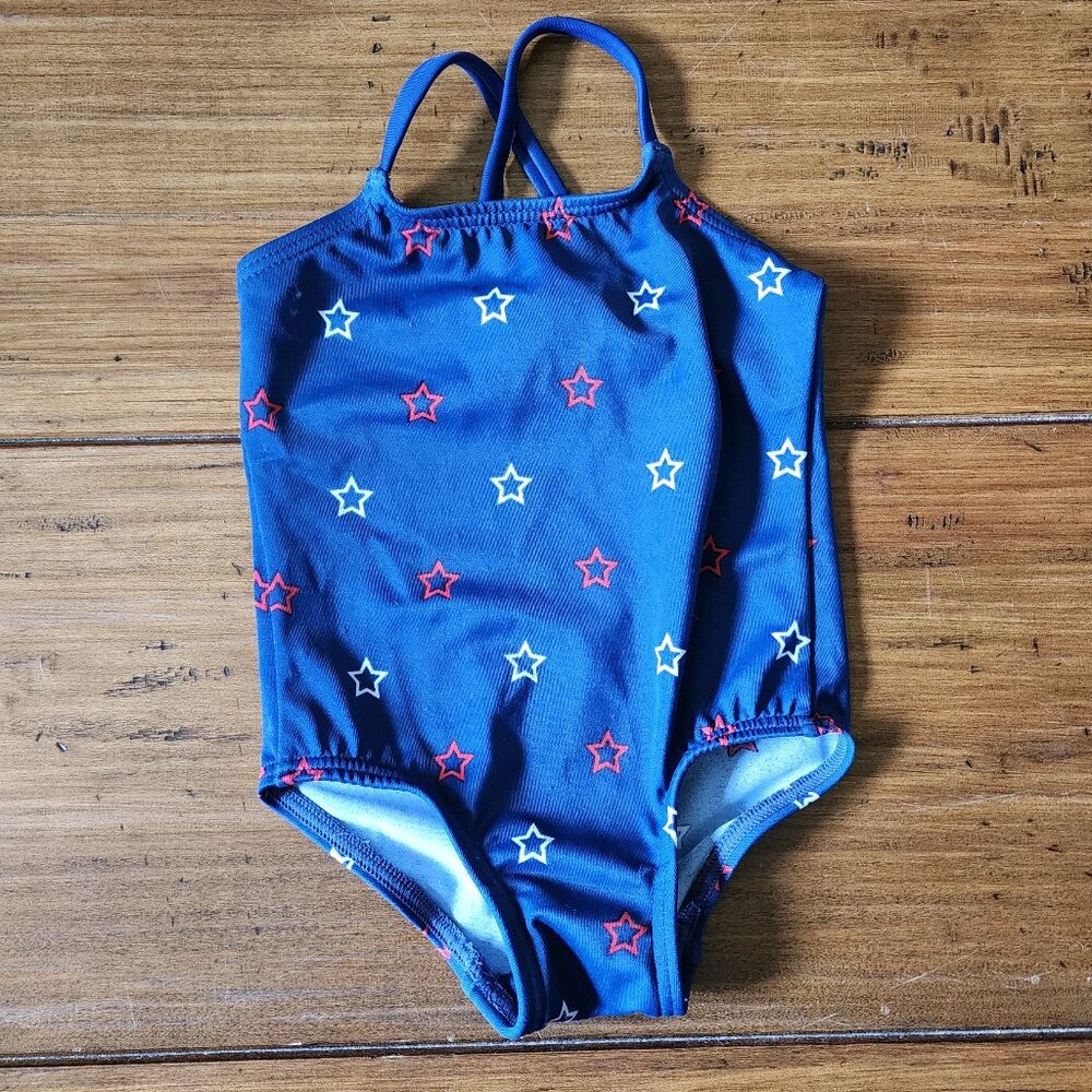 Amazon Essentials Girl's Infant 1 piece Patriotic Swimsuit Size 6 Months